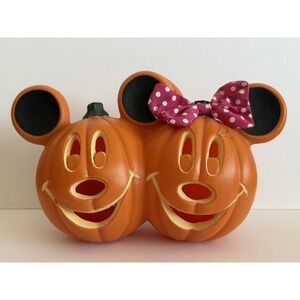 DISNEY Mickey & Minnie Mouse HALLOWEEN Pumpkin/Jack-O-Lantern LIGHT-UP Blow Mold
